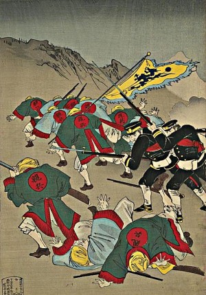 牙山ニ日本兵大勝利之図 国立国会図書館デジタルコレクション