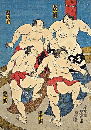 国立国会図書館デジタルコレクション「東ノ方土俵入之図」を加工して作成