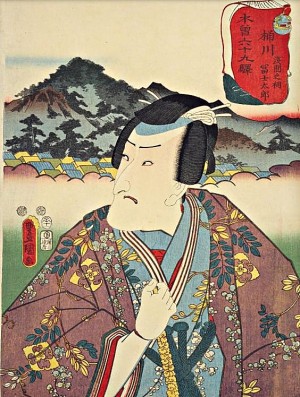国立国会図書館デジタルコレクション「木曽六十九駅　桶川浅間之祠・富士太郎 (木曽六十九駅)」を加工して作成